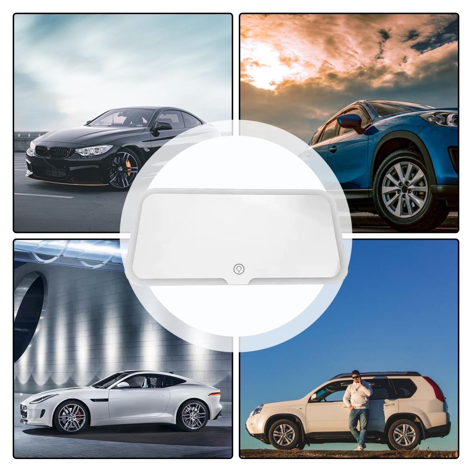 Car Sunvisor Mirror, LED Sunvisor Mirror, 3 Light Modes Cosmetic Mirror for Makeup, Adjustable Brightness Rechargeable Battery Powered Portable Car Accessory