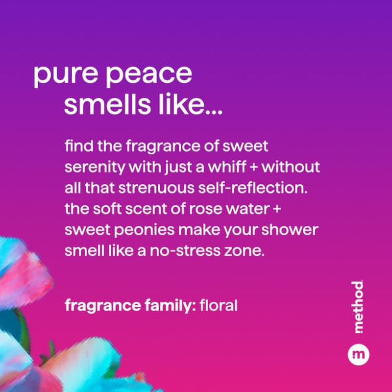 Method Pure Peace, Body Lotion 14 Fl Oz, Body Wash 18 Fl Oz, Deodorant 2.65 Oz, Volumizing Shampoo 14 Fl Oz (Variety Pack)