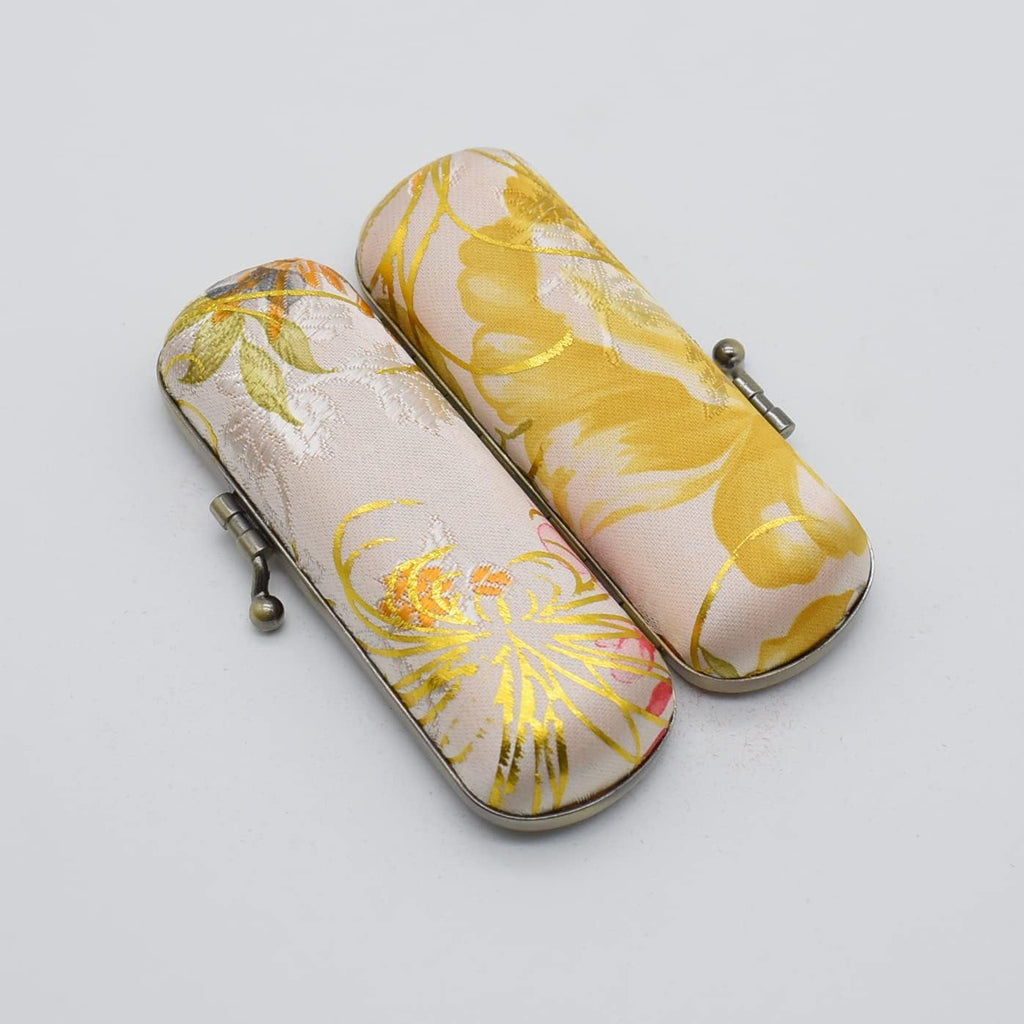 Ladies Floral Lipstick Case Holder with Mirror,Makeup Cases for Women (White)