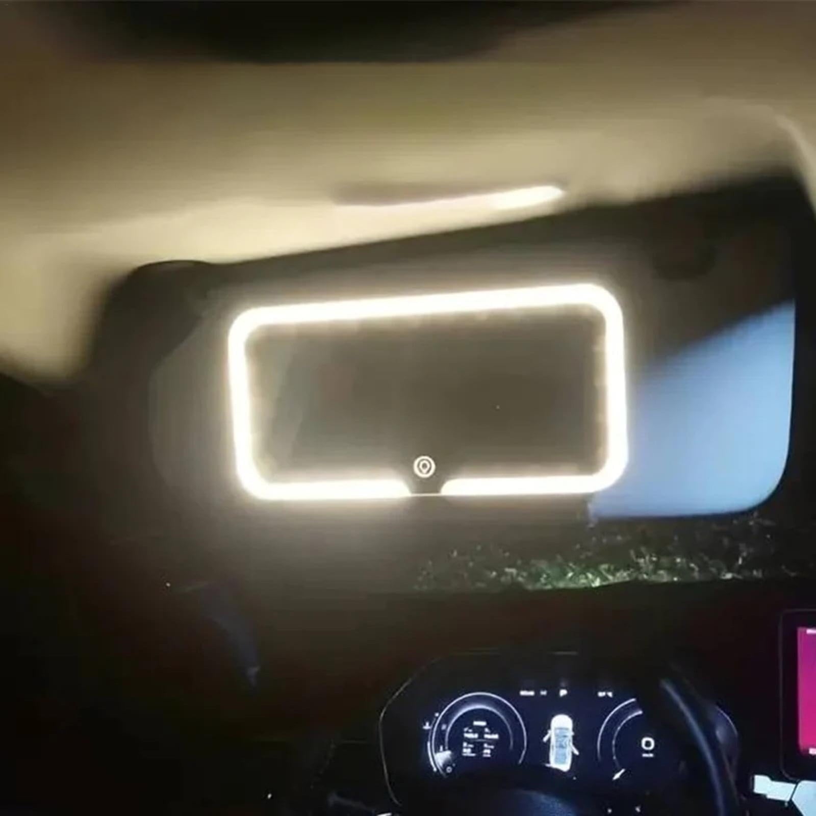 Car Sunvisor Mirror, LED Sunvisor Mirror, 3 Light Modes Cosmetic Mirror for Makeup, Adjustable Brightness Rechargeable Battery Powered Portable Car Accessory