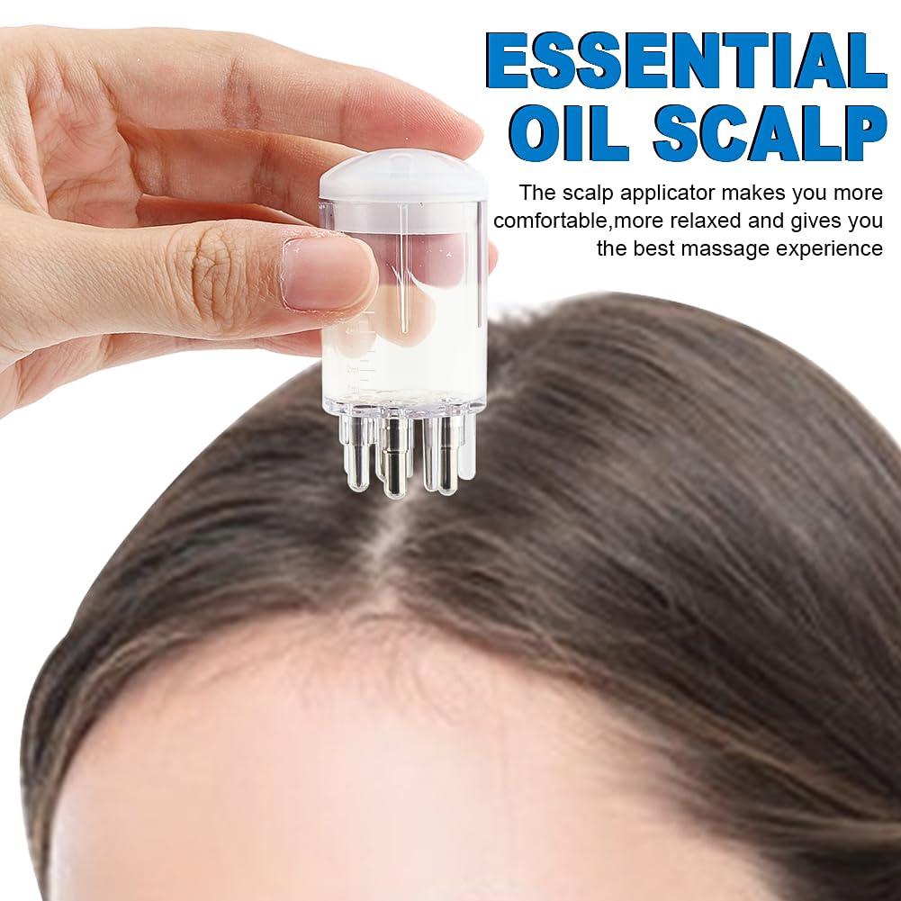 4Pcs Scalp Applicator Comb Set with Scalp Applicator Comb, Hair Comb and Hair Oil Applicator Bottle Brush for Scalp Massager and Hair Growth Care(White)