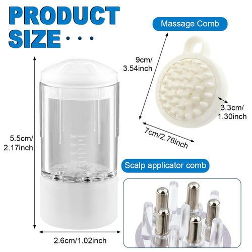 4Pcs Scalp Applicator Comb Set with Scalp Applicator Comb, Hair Comb and Hair Oil Applicator Bottle Brush for Scalp Massager and Hair Growth Care(White)