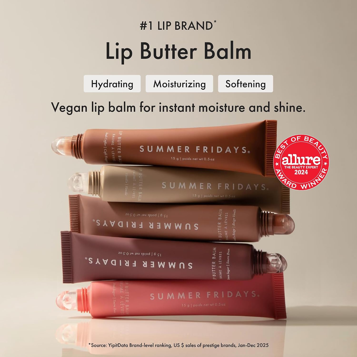 Lip Butter Balm - Hydrating Overnight Lip Mask + Clear Gloss for Instant Shine - with Nourishing Shea Butter - Everyday Makeup + Skincare Summer Essentials - Vegan - Sweet Mint (.5 Oz)