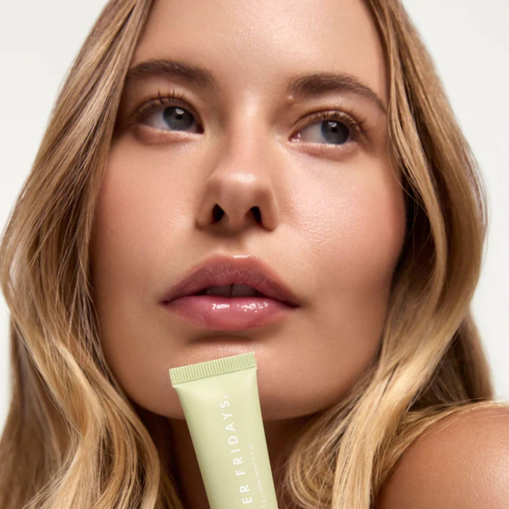 Lip Butter Balm - Hydrating Overnight Lip Mask + Clear Gloss for Instant Shine - with Nourishing Shea Butter - Everyday Makeup + Skincare Summer Essentials - Vegan - Sweet Mint (.5 Oz)