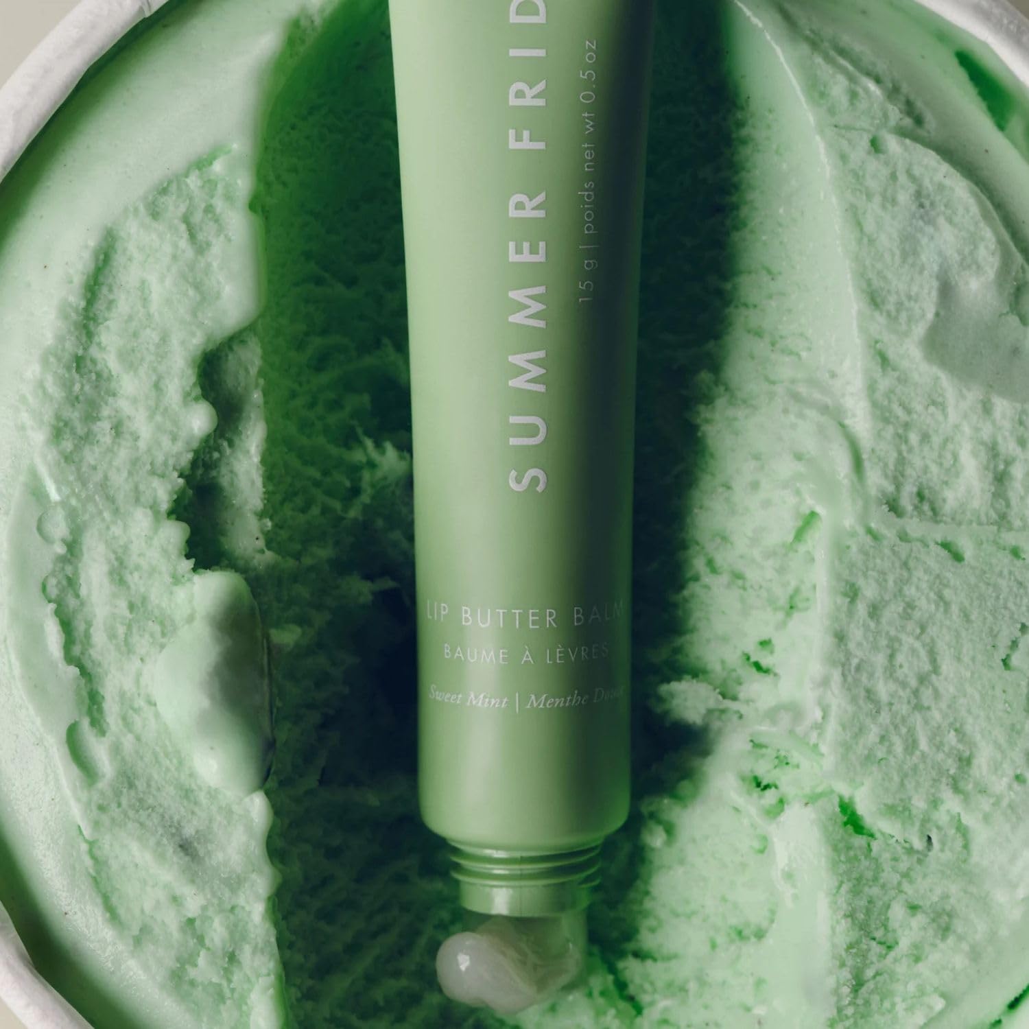 Lip Butter Balm - Hydrating Overnight Lip Mask + Clear Gloss for Instant Shine - with Nourishing Shea Butter - Everyday Makeup + Skincare Summer Essentials - Vegan - Sweet Mint (.5 Oz)
