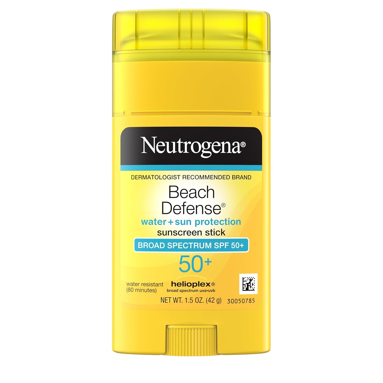 Neutrogena Beach Defense Sunscreen Stick SPF 50 Broad Spectrum UVA UVB Protection Lightweight Water Resistant up to 80 Minutes No-Mess Beach-Strength Sun Protection for Whole Family, 1.5 Oz