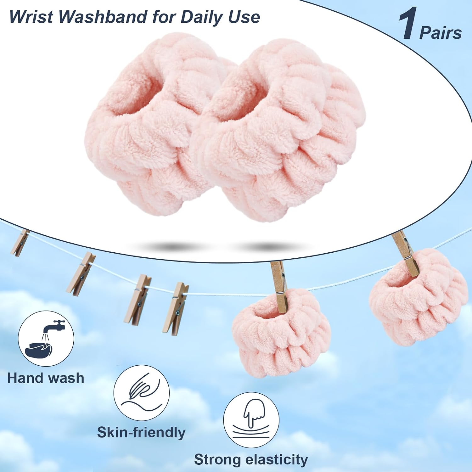 Wrist Bands for Washing Face, Spa Wristbands for Washing Face, Microfiber Wrist Towels for Washing Face, Face Wash Wristbands, Arm Bands for Washing Face for Woman Children