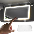 Car Sunvisor Mirror, LED Sunvisor Mirror, 3 Light Modes Cosmetic Mirror for Makeup, Adjustable Brightness Rechargeable Battery Powered Portable Car Accessory