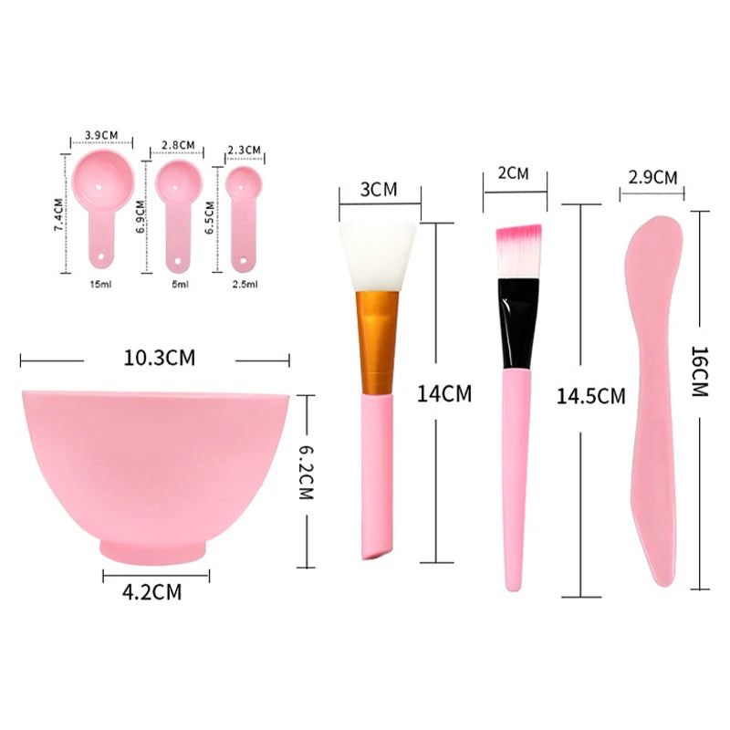 7Pcs/Set Facial Brush Mask Bowl Spoon Set DIY Mixing Skin Care Beauty Tools Cosmetic Supplies Face Skin Care Kit