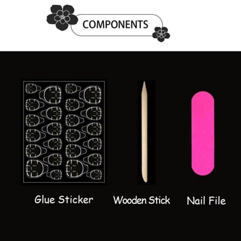 Almond Press on Nails Medium Fake Nails with 5D Metal Lines Charm Design Glossy Pink Nails Press on Curve Glue on Nails Reusable Luxury Silver Beads Acrylic Nail for Women 24Pcs
